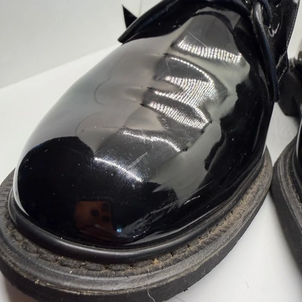 Altama Men Black Patent Leather Military Dress Shoes Oxford 8 D 8430-01-434-6114